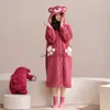 Ev Giyim Kigurumi Hayvan Flannel Pijama Setleri Kış Kadınları Kızlar Gecikme Kıyafet Pijamaları Karikatür Yumuşak Polar Pijamas Peluş Sweetwear X0902