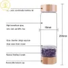 Mugs 550ml Big Diameter Crystal Bottles Multicolor Crystal Water Bottle Healing Crystal Infuser Energy Water Bottle Wooden Lid 230831