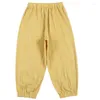 Trousers Summer Children Anti-mosquito Pants Thin Loose Air-conditioning Casual Wear Boys Girls Cotton Linen Kids Clothes