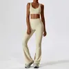 Lululemmon Backless Active Wear Custom Woman Activewear Manufacturer Flare Leggings Gym Yoga Sport Set 228