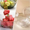 Servis uppsättningar Gold Rim Glass Bowl Salad Bowls Clear Plates Kök som serverar matlagning Prep Mixing