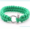 Survival Bracelets Paracord Bracelet Outdoor Supplies Umbrella Rope O-Type Bow Steel Buckle Life-Savin Re Drop Delivery