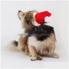 Partyhüte Haustier Weihnachten Weihnachten Niedliche Haustiere Kopfbedeckung Roter Plüsch Katzen Und Hunde Weihnachtsmütze T9I002120 Drop Lieferung Hausgarten Festlich Su Dh6Zn