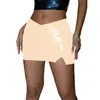 Rokken Skinny minirok Glanzend PVC-leer Lage taille Potloodsplit Superkorte omslagdoeken Hip Dance Nachtclub Feestkleding