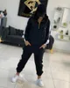 Dwuczęściowe spodnie damskie Streetwear Casual Tracksuit Kobiety ustawiaj zimowe ubrania Bluzy z kapturem i sportowy garnitur jogme femme