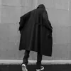 Trenchs pour hommes Drop masculino manga comprida oco out punk hip hop com capuz trench coat cinto homem casaco longo 230831