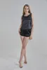 여성용 잠자기 100 Mulberry Silk Set Women Luxury Vest and Shotss Sleeveless Nightwear Free