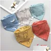 Party Favor Baby Saliva Serviette Coton Double-Deck Snap imperméable à l'eau Né Bib Nourrissons Manger Repas Triangle Serviettes T9I001977 Drop Deliver Dhrlk