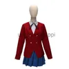 Perruques de Cosplay Anime TigerDragonToradora! Aisaka Taiga Cosplay Costume Perruque Rouge JK Uniforme Chaussures En Cuir Femme Sexy Kawaii Campus Costume De Fête x0901