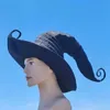 ワイドブリム帽子バケツファッション角度のある魔女帽子尖塔魔法使い大きなルーチのクリエイティブな女性コスチュームアクセサリー230831