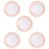 Plates 5 Pcs Party Dessert Decorative Exquisite Plastic Disposable Fruit Dish Pink Serving Adorable Dinner Trays Supplies