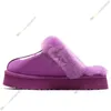 Funkette diskett tofflor glider designer sandaler män kvinnor päls reglage slip-on flip flops kastanj svart dyster kol röd lila mens toffel sli s43k#