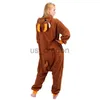 home clothing Animal Onesies Elk Jumpsuit Adults Women Men Pajama Set Flannel Reindeer Warm Soft Onepiece Christmas Couple Matching Sleepwear x0902