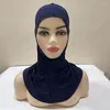 Etnische kleding Eid moslim Womens effen kleur één stuk Amira Hijab Cap Ramadan islamitische slijtage direct innerlijke tulband Underscarf hoeden hoofddeksels