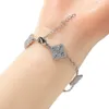 Hip Hop Tennis Pull Bracelet Full Zircon Four-leaf Clover Charm Bracelets White Gold Plated Jewelry Gifts