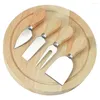 Dinnerware Sets Cheese Cutlery Set Wooden Handle Stainless Steel Cutter Fork Shovel With Storage Box Juego De Cubiertos