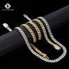 قلادة مجوهرات الهيب هوب VVS Moissanite 925 Sterling Silver Women Rose 8mm Iced Out Miami Cuban Rink Chain