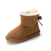 Crianças botas de neve bota designer crianças sapatos inverno clássico mini botton bebê meninos meninas tornozelo botas criança pele camurça