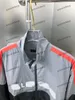 xinxinbuy Herren Designer-Manteljacke WINDBREAKER Dreifarbig getäfelter Briefdruck Langarm Damen Grau Schwarz Khaki Grün Rot XS-3XL