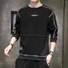 Erkek Hoodies Uzun Kollu Sweatshirt Şık Notlu Sweatshirts Gevşek Uygun Elastik Başlık