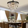 American black iron art crystal chandeliers chandelier modern living room pendant lighting bedroom lamp smoke gray crystals lamp270S