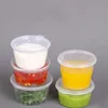 Bottiglie di stoccaggio Coperchi Tazze Contenitori per condimenti da 1,5 Oz Contenitore per porzioni Contenitore in plastica per condimenti S Gelatina Snack Glass con