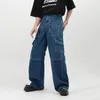 Jeans pour hommes FEWQ Niche Design haut de gamme multi-poches hommes décontracté polyvalent travail lourd haute rue rétro usé pleine longueur pantalon 24B3292 230831