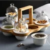 Plates Snack Divider Tray Cake Cup Dessert Afternoon Tea Storage Home Heart-shaped Handle With Lid Small Dish Compartment