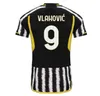 XXXL 4XL Player Player Jerseys 2023 2024 Home Away Milik Di Maria Joventu Vlahovic Kean Pogba Chiesa McKennie Locatelli Football Shirt 2324 Kits Men and Kids Unifor