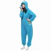 home clothing HKSNG New Animal Adult Elmo Sesame Cookie Kigurumi Pajamas Monsters Family Party Fleece Onesies Cosplay Costumes For Women Men x0902