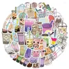 Gift Wrap 50 STKS Leuke Bubble Tea Sticker Esthetische PVC kinderen Koreaanse Briefpapier Decoratie Scrapbooking Schoolbenodigdheden