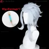 Perruques de cosplay Jeu Genshin Impact Fatui Cosplay Doctor II Dottore Perruque 30 cm Court Homme Résistant à la chaleur Cheveux Halloween Party Anime Perruques Perruque Cap x0901