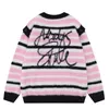 Pulls pour hommes Harajuku Star Pull à manches détachables Hommes Automne Streetwear Hip Hop Tricoté Fluffy Fuzzy Stripe Jumper Pull Casual 230831