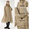 معاطف المطر أزياء متعددة الوظائف من النوع المعطف المطر المزدوج Placket Poncho المشي في الهواء