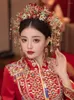 Pinzas para el cabello chino Xiuhe palo rojo tocado clásico planta traje de novia Phoenix borla joyería adorno accesorios de boda moda