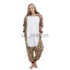 hemkläder leopard kigurumi pajamas kvinnor vuxna djur björn cosplay kostym tryck onesie flanell varm sömnhet härlig maskot party fancy x0902