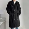 Męskie płaszcze płaszcze IEFB Mężczyźni długi płaszcz trend sztrutowy średnia długość luźna szerokie płaszcz Koreański styl swobodny kolan Sigh Windbreakers 9C1783 230831