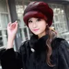 Visors Winter Women's Thick Fur Straw Hat Luxury Mink Warm Ear Protection Outdoor Travel Windproof Cap