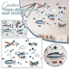 Fonds d'écran Criativo 3D Cartoon Stars Avion Nuages Stickers muraux Autocollants décoratifs de fond auto-adhésifs pour chambre d'enfant