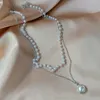 Pendentif Colliers SHUANGR Haute Qualité Kpop Mode Perle Perle Collier Collier Mignon Couche Chaîne Coréenne Pour Femmes Bijoux Accessoires
