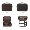 Bolsas de lona Estuche de almacenamiento de cuero genuino para Mac iPad Mouse Auricular Accesorios electrónicos Bolso de viaje Caja organizadora de gran capacidad