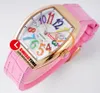 ABF V32 Vanguard Color Dream Swiss Quartz Chronograph Ladies Watch Womens Rose Gold MOP Dial Big Number Pink Leather Rubber Super Edition Lady Watches Swisstime D4