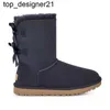 Neue 23ss Australian Australia GS 585401 Stiefel, klassisch, kurz, Mini, Damen, Schneeschutz, Plüsch, Schaffell, Wildleder, Kastaniengrau, Vollfell, flauschige, pelzige Damen- und Herrenstiefeletten