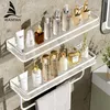 Prateleiras de banheiro Prateleira de banheiro branca sem perfuração Organizador de maquiagem Prateleira de canto mental Prateleira de armazenamento de shampoo Rack de parede para chuveiro Banheiro811781 230831