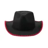 Berets Women Men Men Supply Guisd Jazz Cowboy Hat Dlouce Up широко раскрытая края