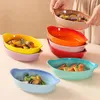 Bowls Creative Gradient Color Ceramic Plate Oval Fruit Salad Dishes Bowl Oven Applicable Baking Kitchen Tableware