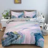 Conjuntos de cama 2/3 pçs moda marmoreio capa edredão colorido estética decoração para casa conjuntos cama tamanho macio conjunto