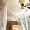 Kurtyna księżniczka biała koronkowa Valance na salon sypialnia francuski romantyczny w stylu kurortu El Homestay