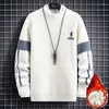 Men's Sweaters Winter Men Half High Collar Knitted Sweater Casual Bottoming Mink Velvet Thicken Jacquard Male Pullovers