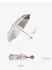 Parapluies Femmes Portable Parapluie Pliant Luxe Double Couche Ensoleillée Pluie Filles Mignon Parasol 8K Coupe-Vent UV